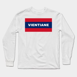 Vientiane City in Laos Flag Colors Long Sleeve T-Shirt